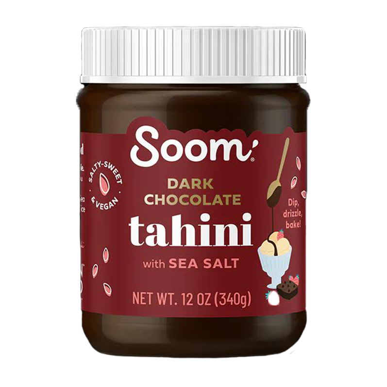 Soom brand jar of Dark Chocolate Tahini