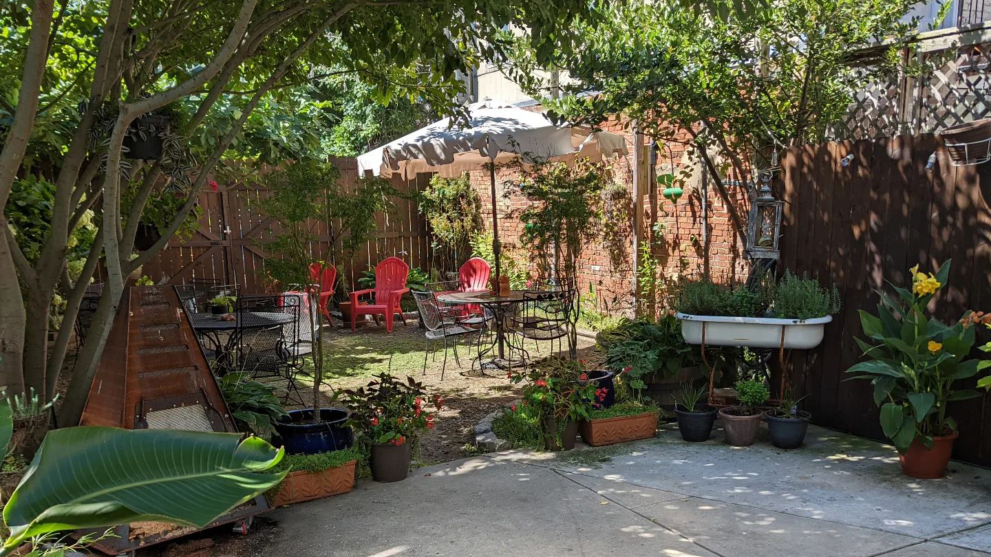 Culinary Architecture's backyard garden dining area